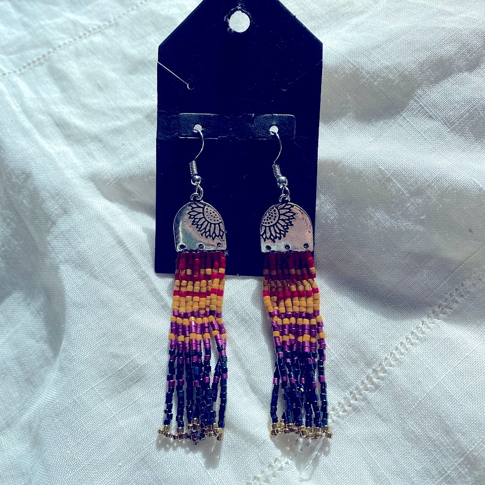 Colorful Beaded Dangle Earrings